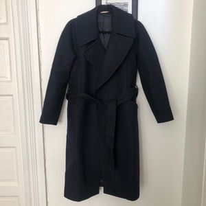 Cuyana Navy Wool Wrap Coat